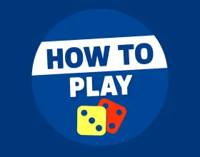 How to play icon with dice in a blue circle.